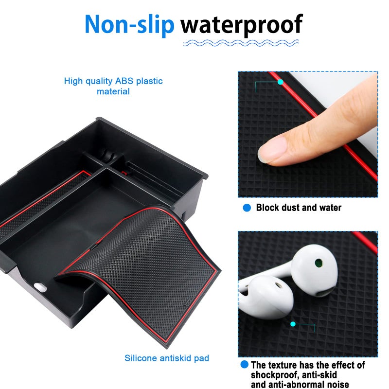 SHAOHAO For 2024 2025 Hyundai Palisade Center Console Organizer Tray for 2023 2024 2025 Hyundai Palisade Accessories SE SEL XRT Limited Calligraphy Armrest Storage Box Insert Tray Palisade 2024 2025 - Image 5